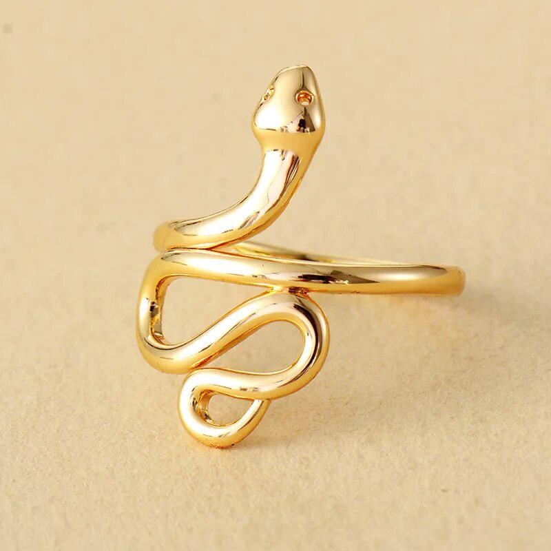 Bague en forme de serpent en plaqu or