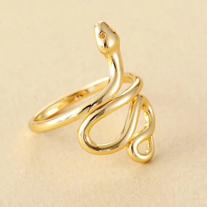 Bague en forme de serpent en plaqu or