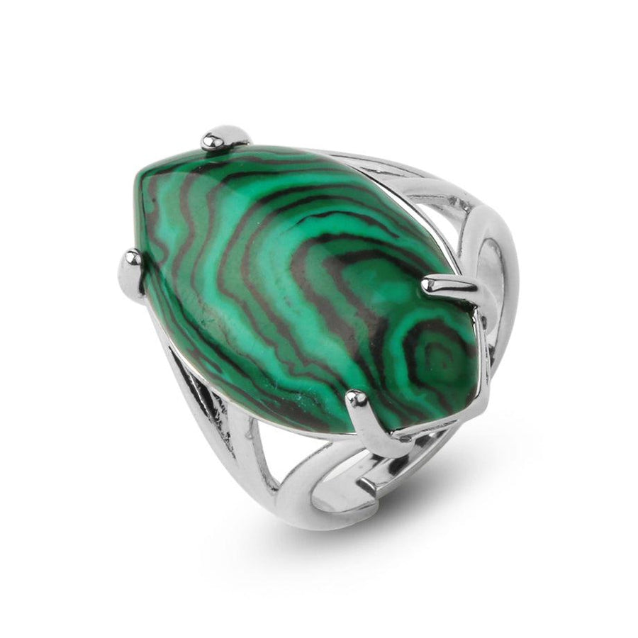 Bague pierre verte or, Sterling Silver