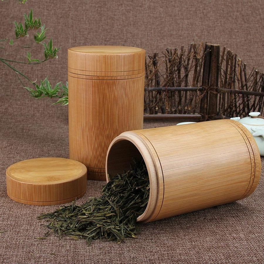 Boîte à thé en bambou 8 compartiments coffret sachets thé vrac