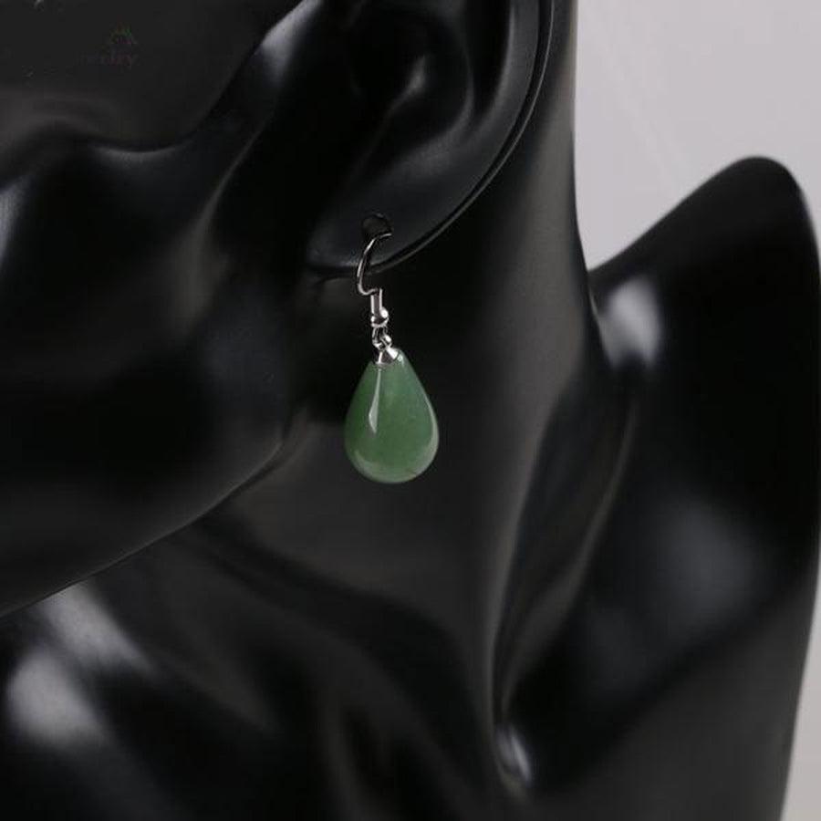 Boucles d'Oreille Goutte Vert Claire | Les Gems de Didilota