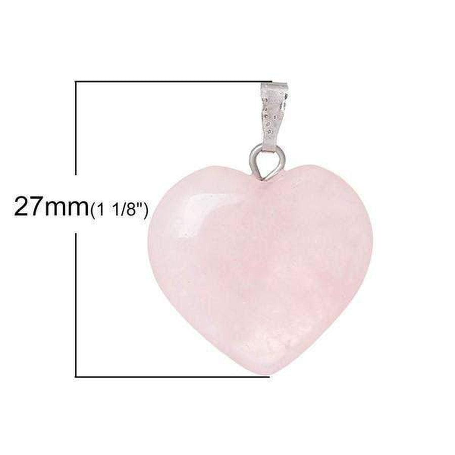 Pendentif d'Amour en Quartz Rose naturel