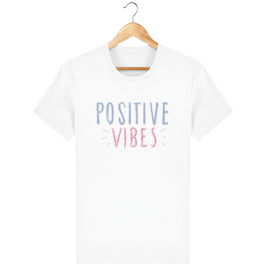 T-shirt en coton bio «Positive Vibes» pour homme, à col rond