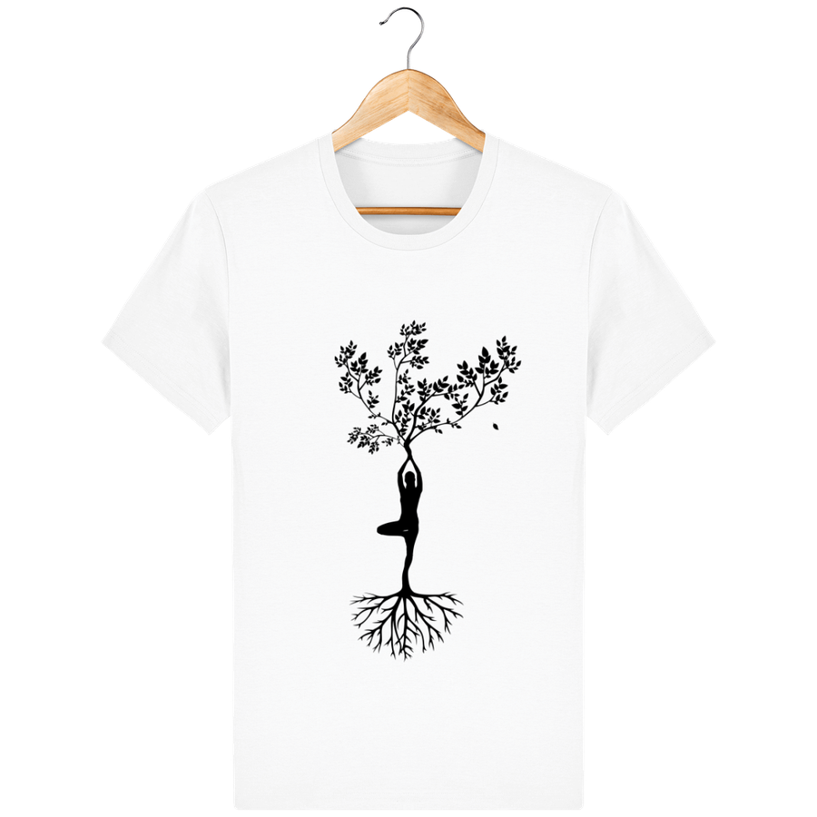 Tee shirt col rond en coton bio pour Femme «Yoga Tree 3»